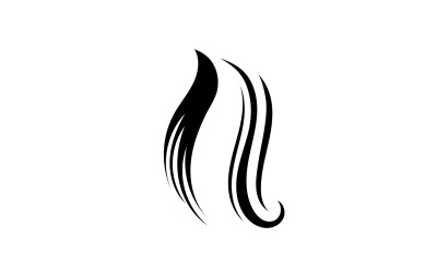 Saç Dalgası Siyah Dalga Logo Vektör Çizim Tasarım V1