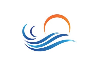 Sun And Wave Beach Logo Vector Illustration V2