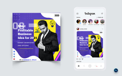 Affärstjänst marknadsföring Sociala medier Postdesignmall-19