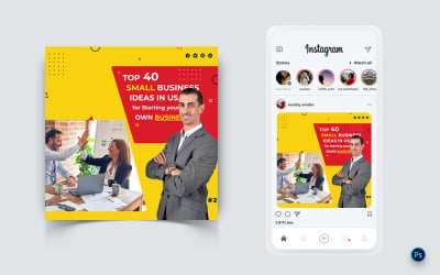 Affärstjänster marknadsföring Sociala medier Postdesignmall-22