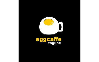 Modèle de conception de vecteur de logo de café de tasse d&amp;#39;oeufs