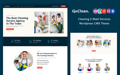 GoClean – прибирання, хімпрання, послуги пральні. Багатоцільова адаптивна тема WordPress