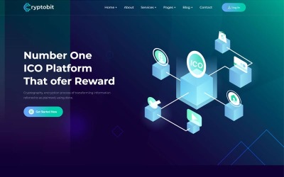 Plantilla HTML5 de criptomoneda Cryptobit ICO