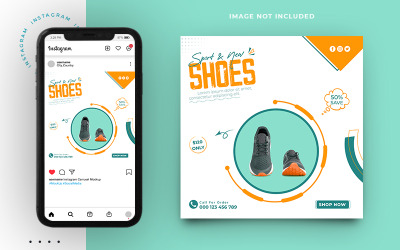 Schoenen Sale Promotie Advertentie Social Media Instagram Post Banner Template