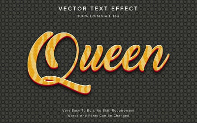 Efeito de texto 3d editável Rainha amarela