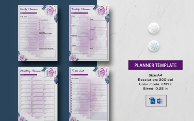 Floral dagelijkse planner sjabloon