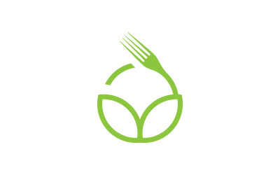 Modèle de conception de logo vectoriel pour aliments sains V4