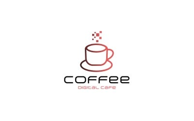 Šablona loga digitální kávy