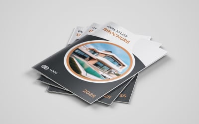Vállalati minimalista üzleti bifold prospektussablon egyszerű stílussal és modern elrendezéssel