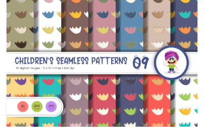 Cute Baby Seamless Patterns 09. Papel digital