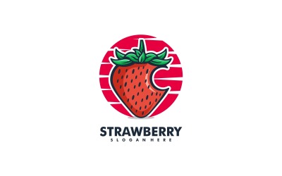 Diseño de logotipo simple de fresa