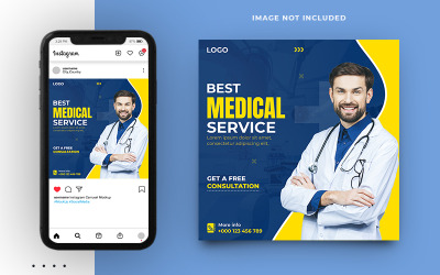 Medical Health Care Sociala medier Post Banner Mall