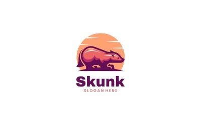 Skunk Einfaches Maskottchen-Logo-Stil