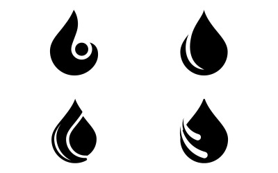 Su Damlası Logo Şablonu Vektör Su Simgesi Tasarım V18