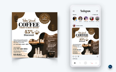 Coffeeshop-promotie Social Media Post-ontwerpsjabloon-06