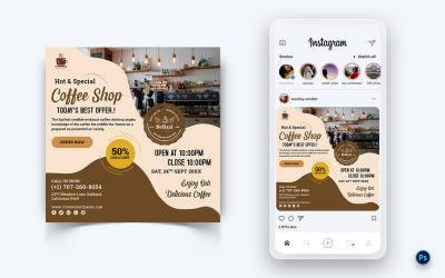 Coffeeshop-promotie Social Media Post-ontwerpsjabloon-08