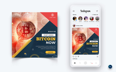 Modèle de conception de publication sur les médias sociaux du service CryptoCurrency-08