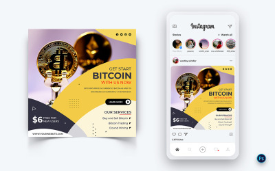 Modèle de conception de publication sur les médias sociaux du service CryptoCurrency-16