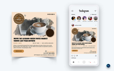 Promocja kawiarni w mediach społecznościowych Szablon projektu postu-15