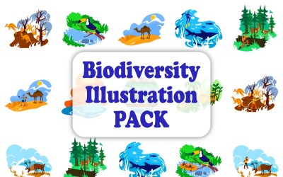 Набор иллюстраций биоразнообразия