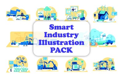 Paquete de ilustración de la industria inteligente