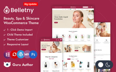 Belletny - Thème réactif Elementor WooCommerce pour magasin de beauté, de cosmétiques et de soins de la peau