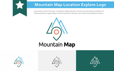 Bergkaart Locatie Natuur Verkennen Avontuur Simple Line Logo