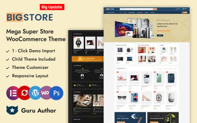 BigStore — адаптивная тема Mega Super Store для Elementor WooCommerce