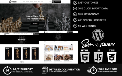 Chessta - Тема WordPress для шахматного клуба