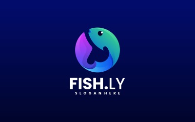 Circle Fish Gradient Logo Design