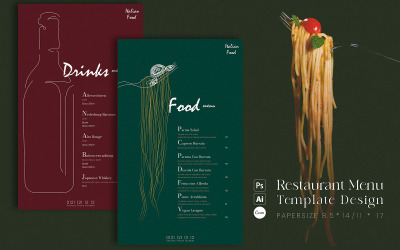 Design del modello di menu del ristorante
