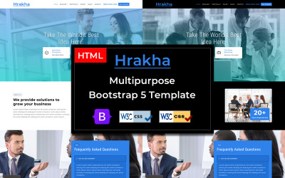 Hrakha - Multifunctionele Bootstrap 5 HTML-sjabloon