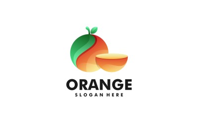 Modello di logo di colore sfumato arancione