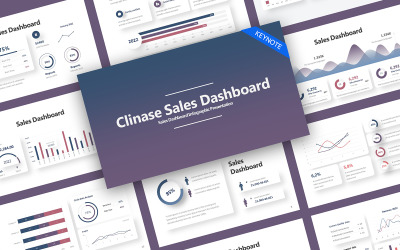 Шаблон Keynote панели мониторинга продаж Clinase