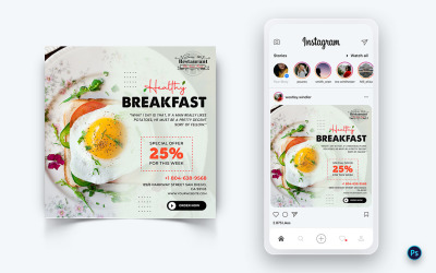 Food and Restaurant Social Media Post Design Template-67