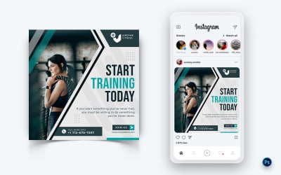 Gym and Fitness Studio Social Media Post Design Template-31