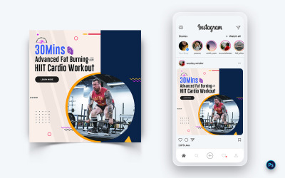 Gym och Fitness Studio Social Media Post Design Mall-12