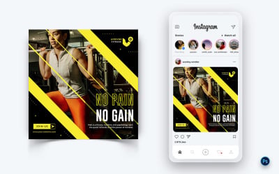 Gym och Fitness Studio Social Media Post Design Mall-25