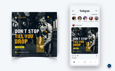 Modèle de conception de publication sur les médias sociaux Gym and Fitness Studio-23