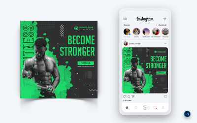Modèle de conception de publication sur les médias sociaux Gym and Fitness Studio-24