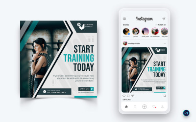 Modèle de conception de publication sur les médias sociaux Gym and Fitness Studio-31
