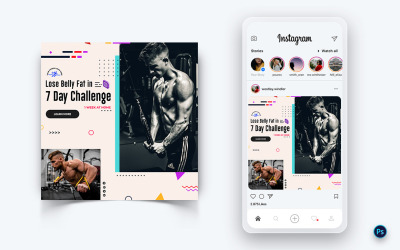 Modello di post sui social media per palestra e fitness Studio-11