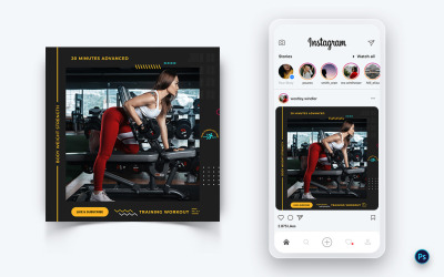 Modello di post sui social media per palestra e fitness Studio-13