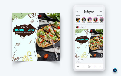 Modello di progettazione di post sui social media per alimenti e ristoranti-43
