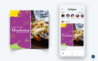 Modello di progettazione di post sui social media per alimenti e ristoranti-45