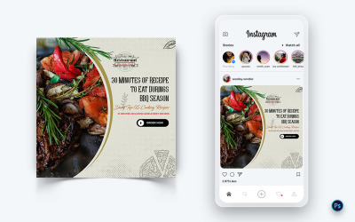食品和餐厅社交媒体帖子设计模板-66