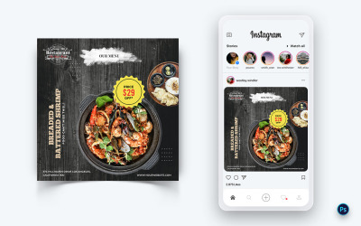 食品和餐厅社交媒体帖子设计模板-68