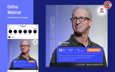 Business Webinar Social Media Banner Template - 00257