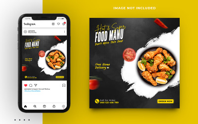 Eten Menu Social Media Instagram Post Banner Sjabloon