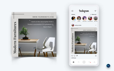 Innenarchitektur und Möbel Social Media Post Design Template-38